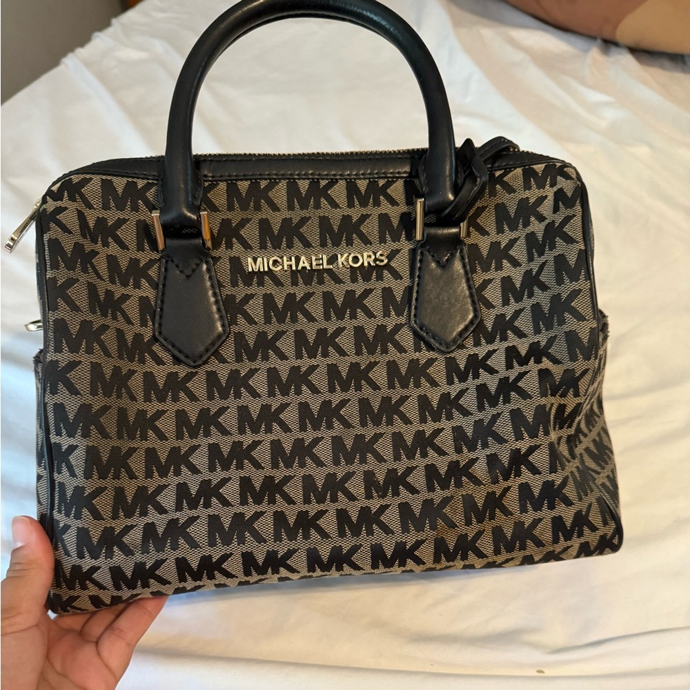 Michael Kors Black and Brown Shoulder Bag